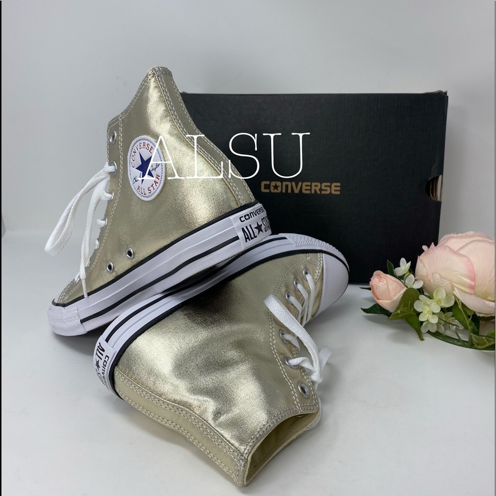 Converse Ctas High Top Light Gold W AUTHENTIC - Picture 5 of 8
